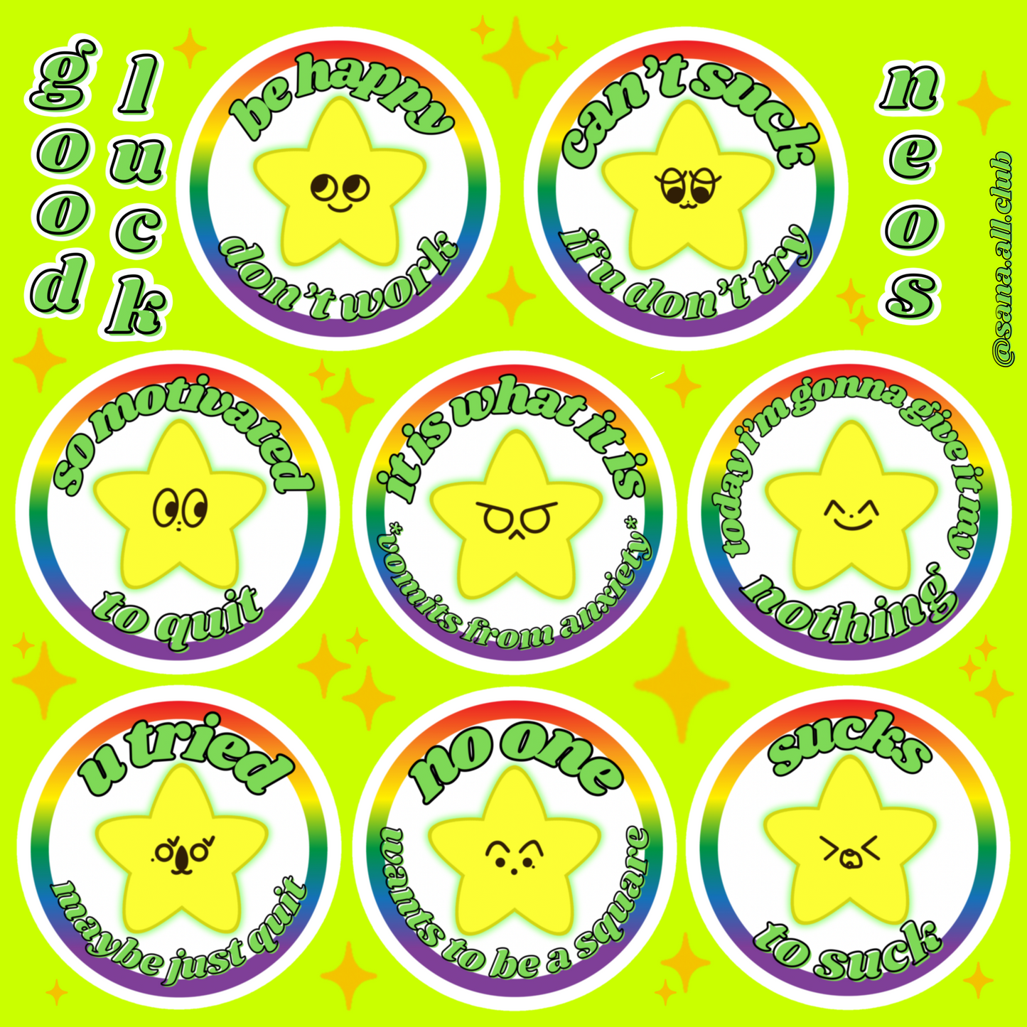 Good Luck Neos Sticker Sheet