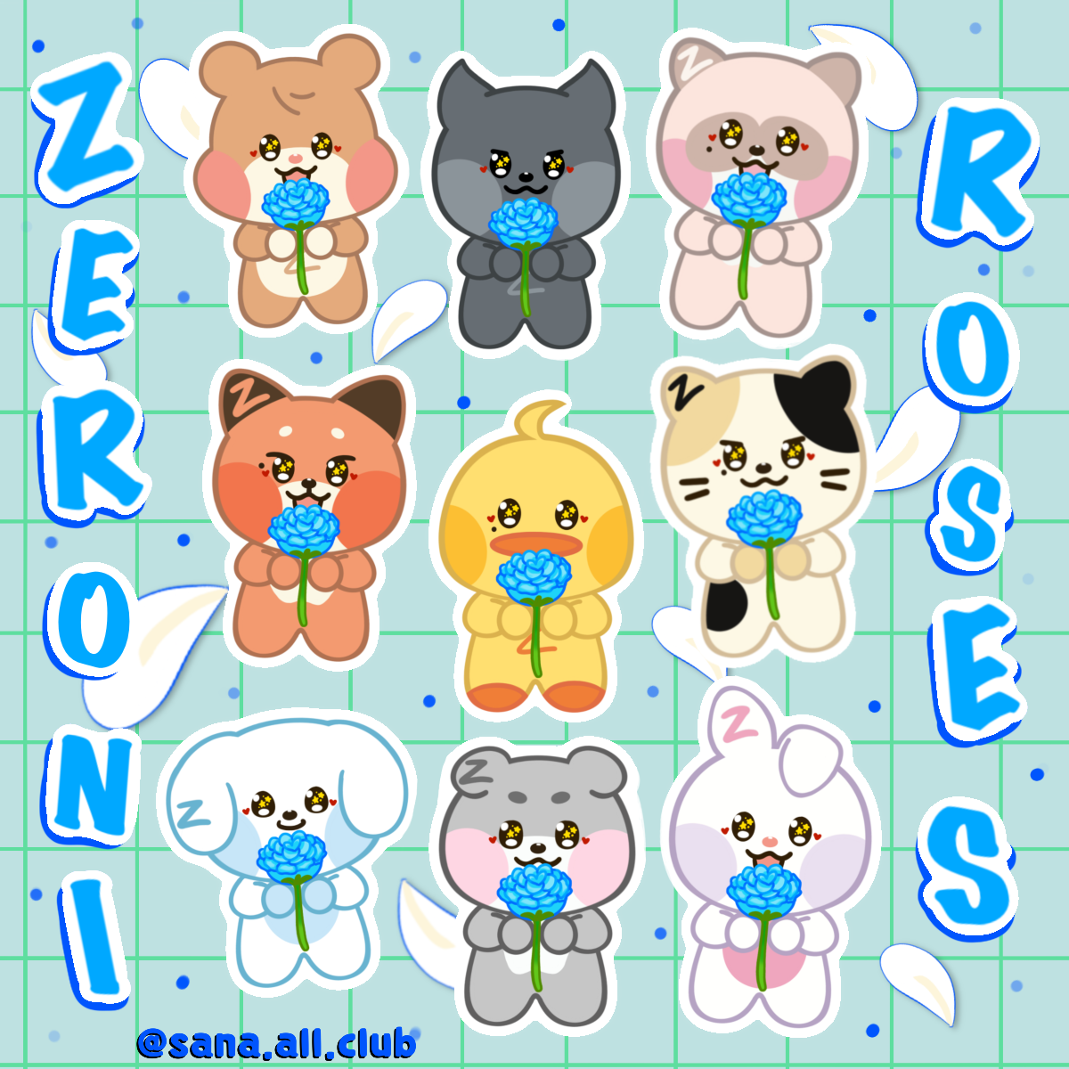Zeroni Roses Sticker Sheet