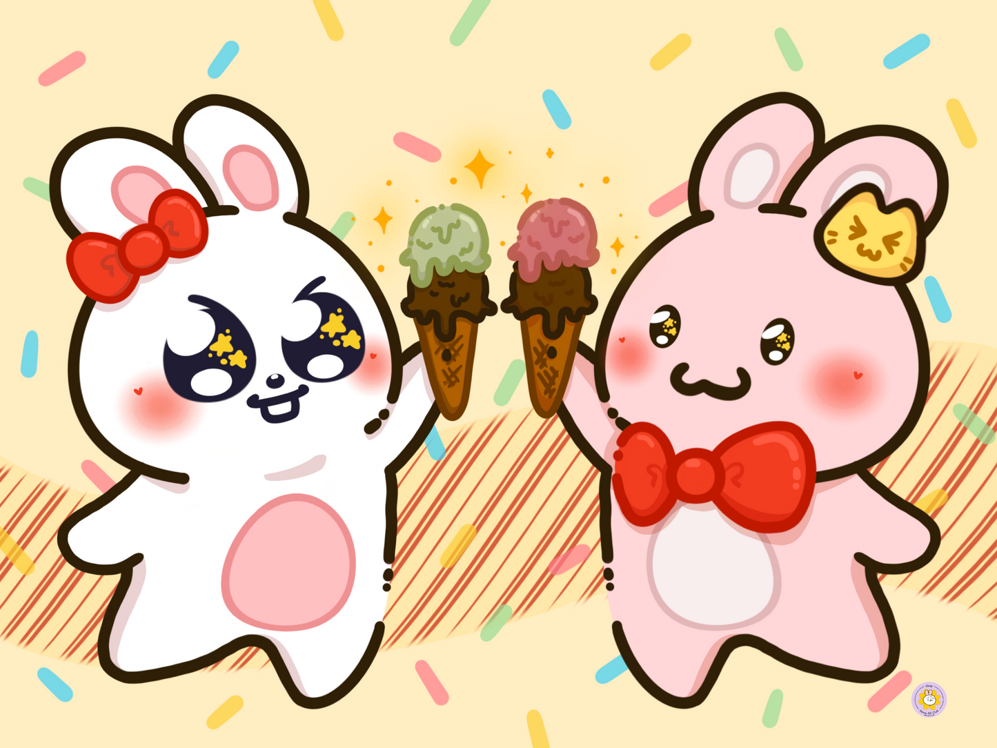 Ice Cream Bunnies Print